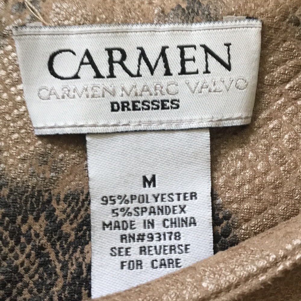 Carmen Marc Valvo Sz Medium Python Print Dress - image 2